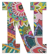 Vibrant Floral/Paisley Letter 12"