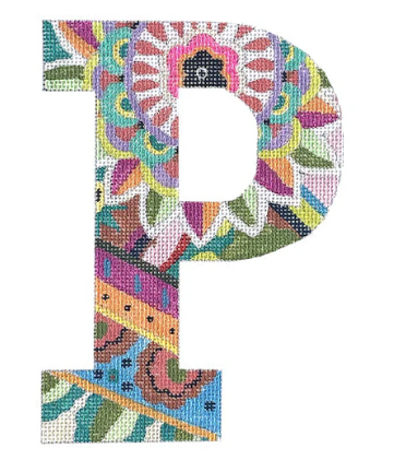 Vibrant Floral/Paisley Letter 12"