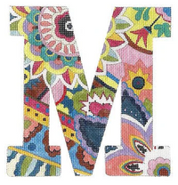 Vibrant Floral/Paisley Letter 12"