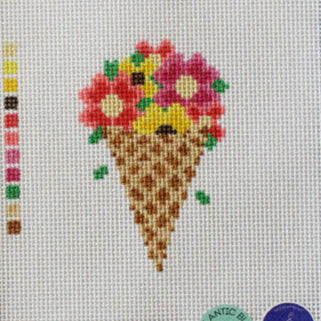Floral Ice Cream Cone