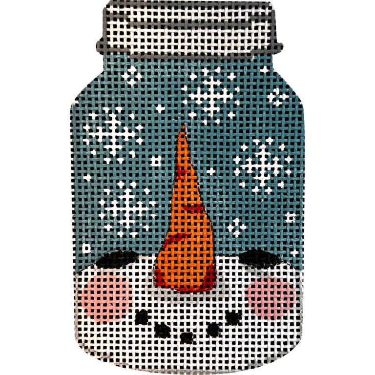 Mason Jar Snowman Face