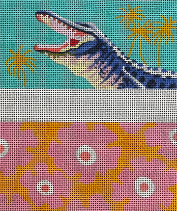 Alligator on Teal Double Eyeglass Case