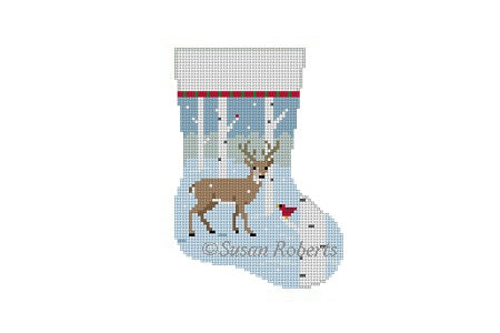Birch Tree Deer Mini Sock