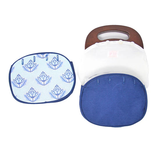 Block Print Bermuda Bag in Blue
