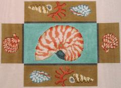 Nautilus Shell Brick Cover On Blue