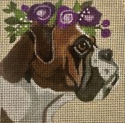 Boxer with Floral Crown