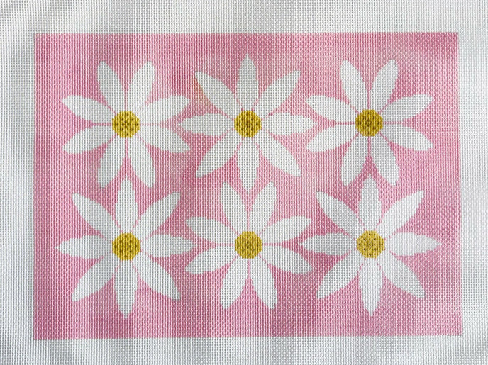 Courteney Six Flowers Canvas - Pink and Gold