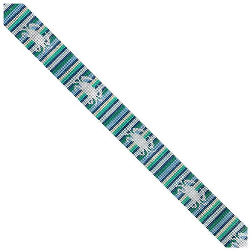 Crab Silhouette on Summer Stripes Blues & Greens Belt/Bag Strap