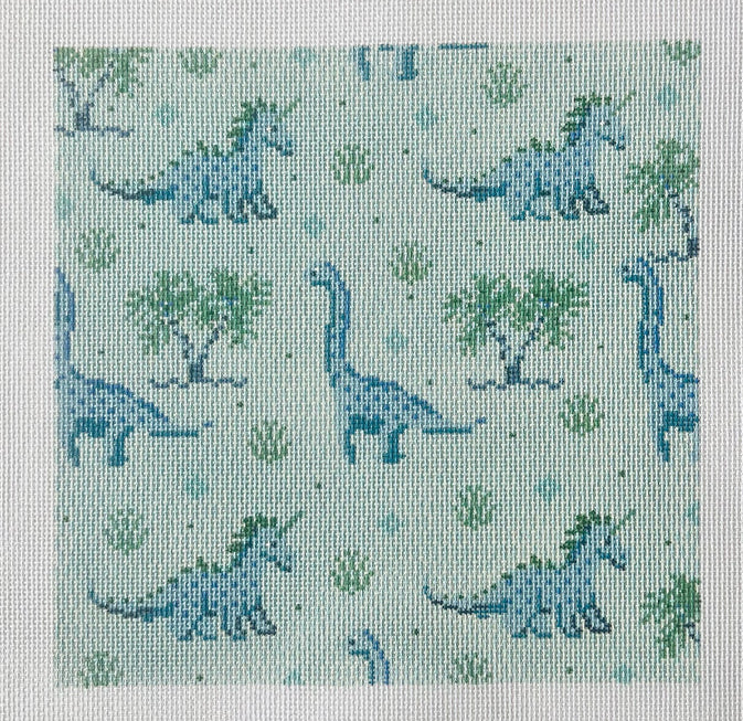 Dinosaur Square Canvas (Blue & Green)