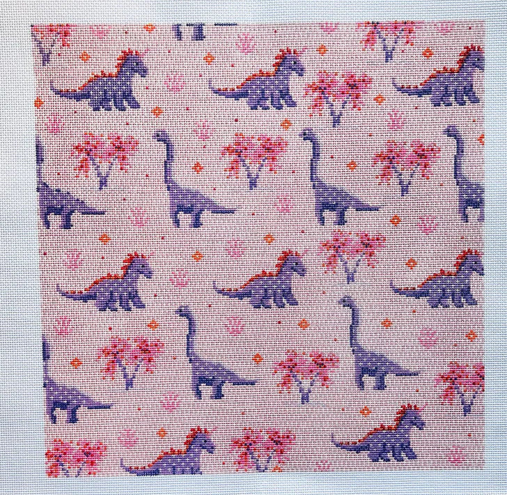 Dinosaur Large Square Canvas (Pink)