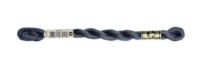 DMC Pearl Cotton | 317 Metallic Steel