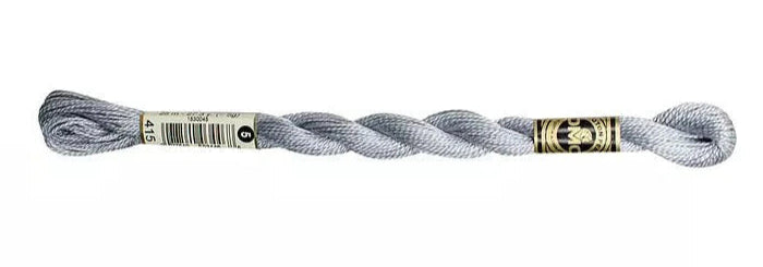 DMC Pearl Cotton | 415 Metallic Chrome