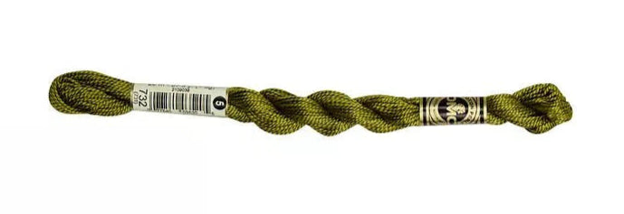 DMC Pearl Cotton | 732 Light Bronzed Green