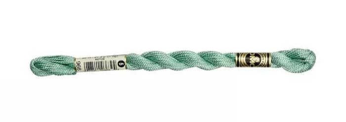 DMC Pearl Cotton | 966 Pearlescant Soft Green