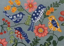 Birds On Blue