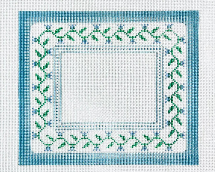 Light Blue and Lavender Floral Folk Canvas