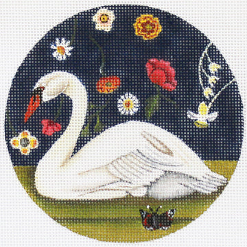 Floral Swan Round