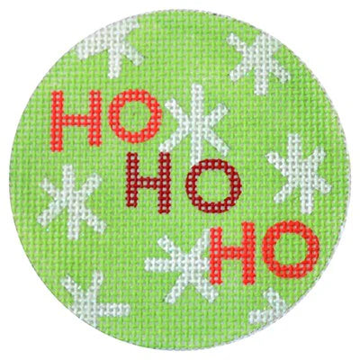 Ho Ho Ho Christmas Circle on Green