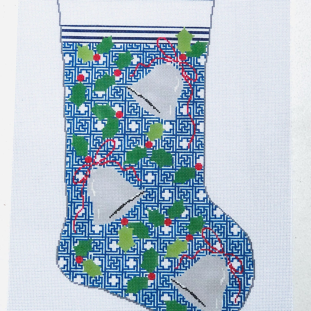 Holly and Bells on Kristen Large Stocking