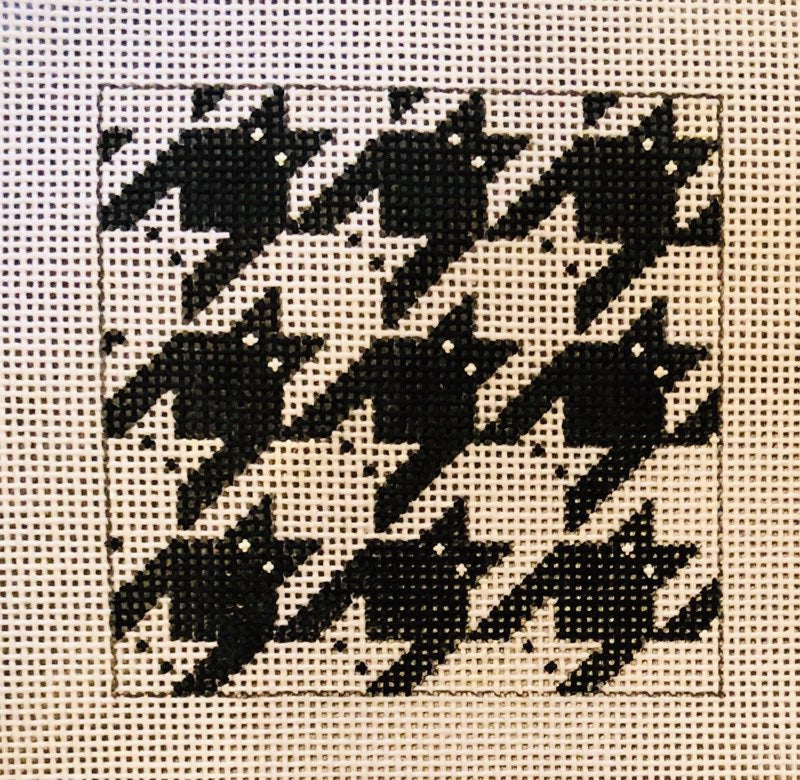 Houndstooth Kitty Black White