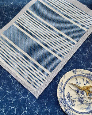 Ticking Pillow Canvas - Blue