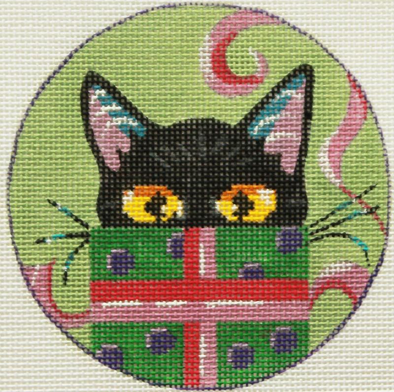 Kitten With Green Present