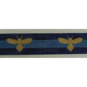 Gold Bees on Navy & Blue Belt/Bag Strap