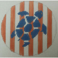 sea turtle on coral stripes-TS