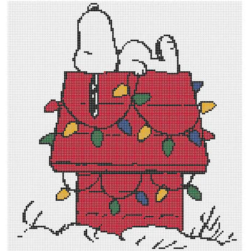 Snoopy on Lit Doghouse