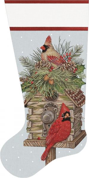 Log Cabin Bird House Stocking