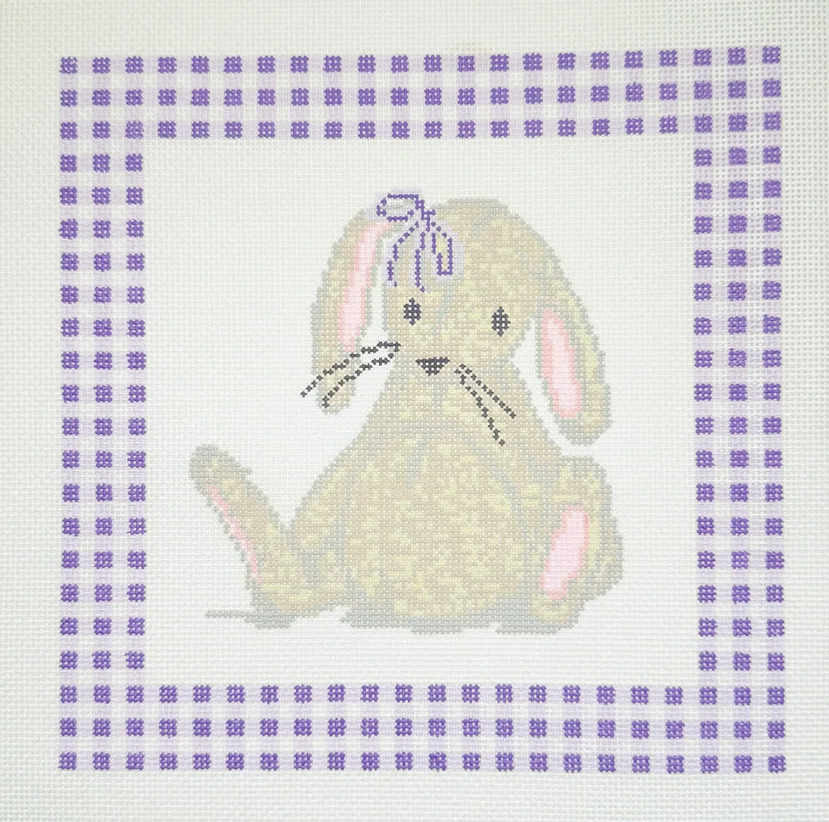 Bunny Lovey with Gingham Border