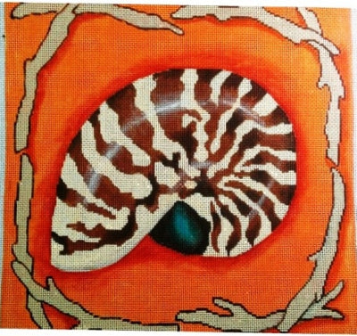 Nautilus Pillow On Orange