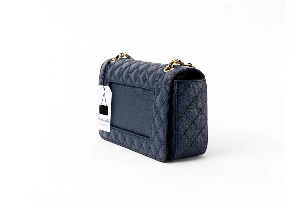Navy Luxury Leather Purse - The Efsun Collection