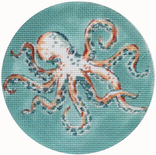 Octopus on Aqua Round