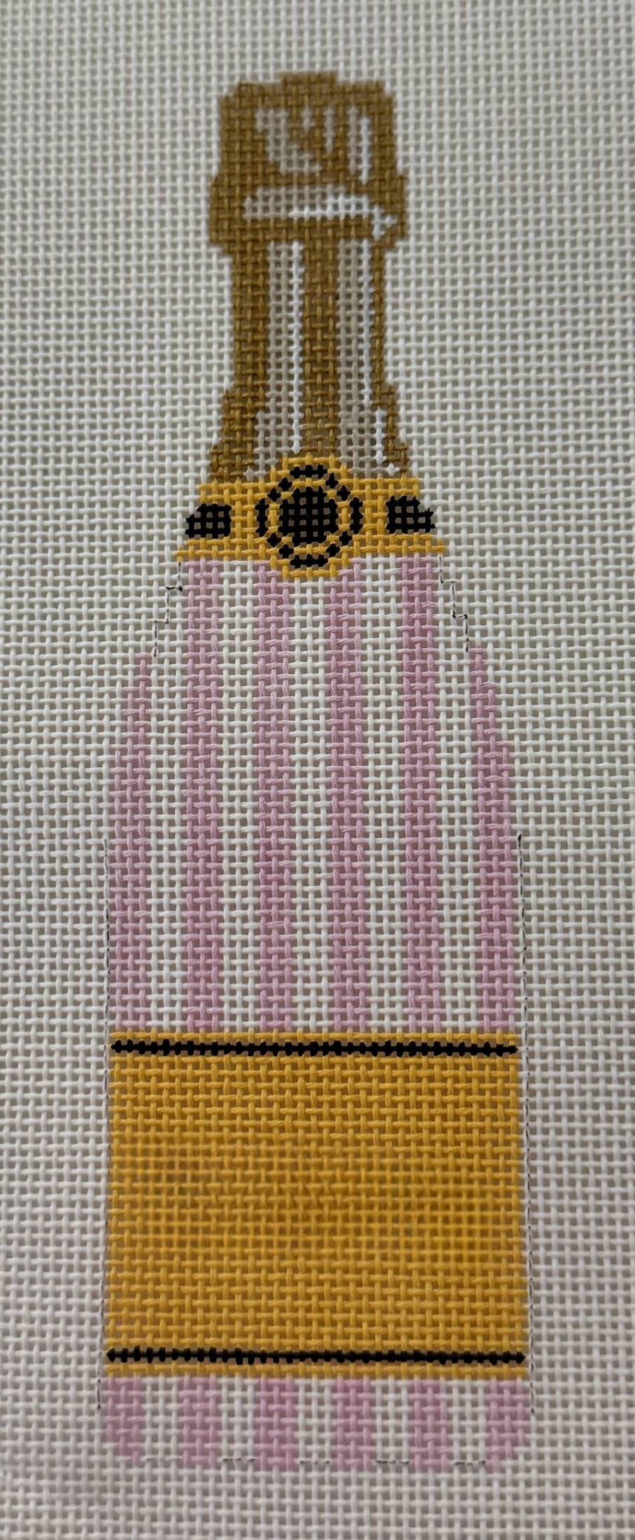 Pink Gingham Champagne Bottle