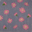12x12 daisy on blue stripe