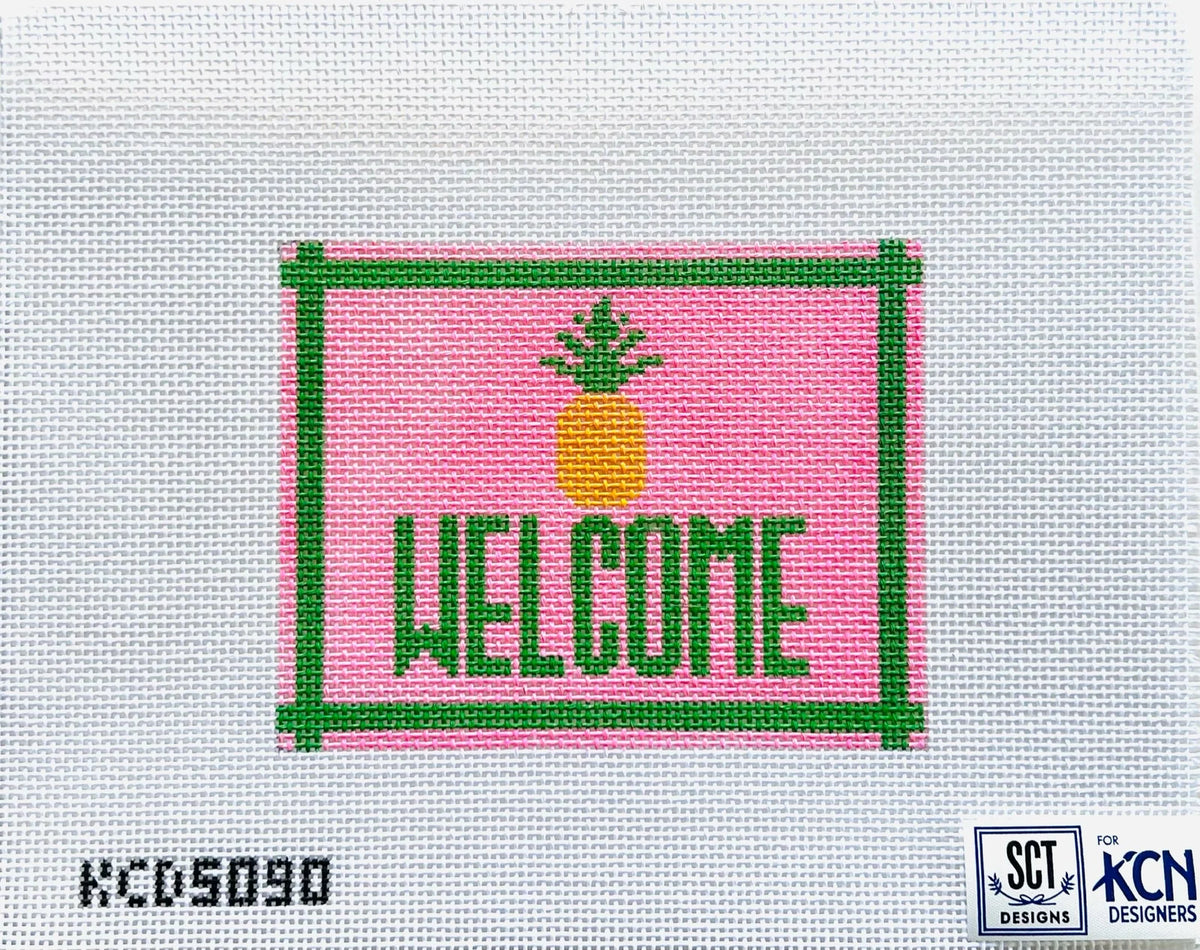 Pink Pineapple Welcome Sign