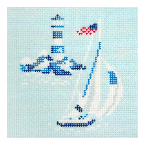 Regatta Coaster - Sailboat & Lighthouse
