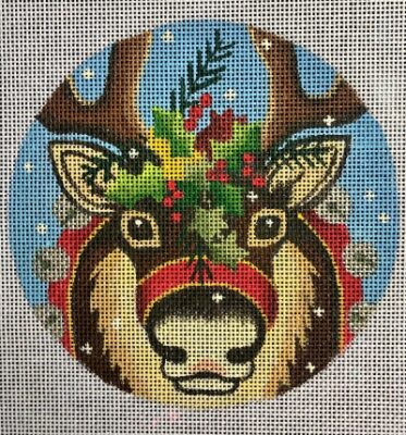 Reindeer Portrait Round
