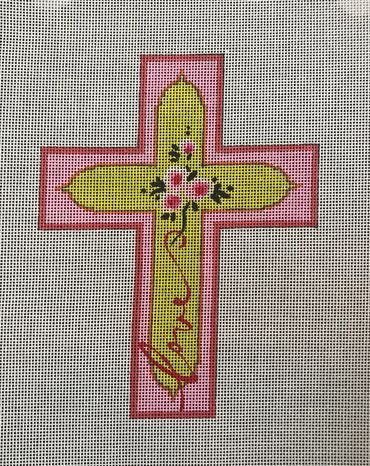Pink Love Floral Cross