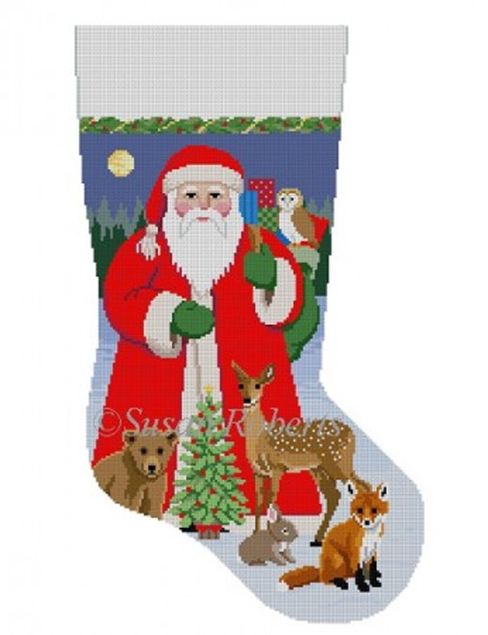 Santa With Baby Forest Animals