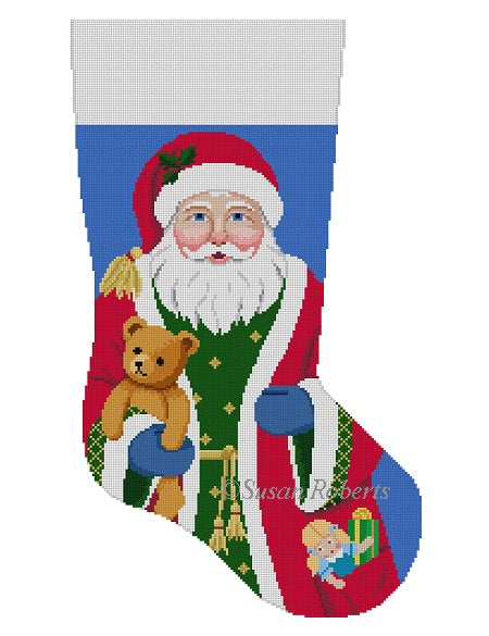Santa With Bear Stocking