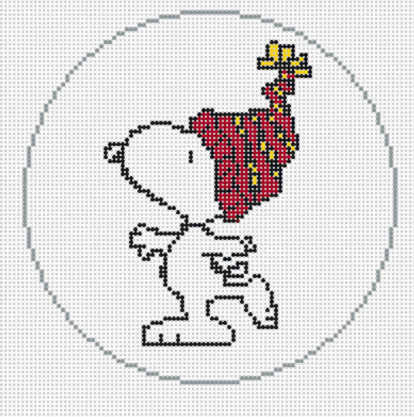 Snoopy in Stocking Cap Round