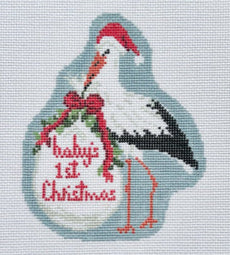 Baby's First Christmas Blue Stork