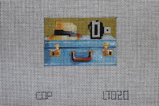 Suitcase with Hat Luggage Tag Insert