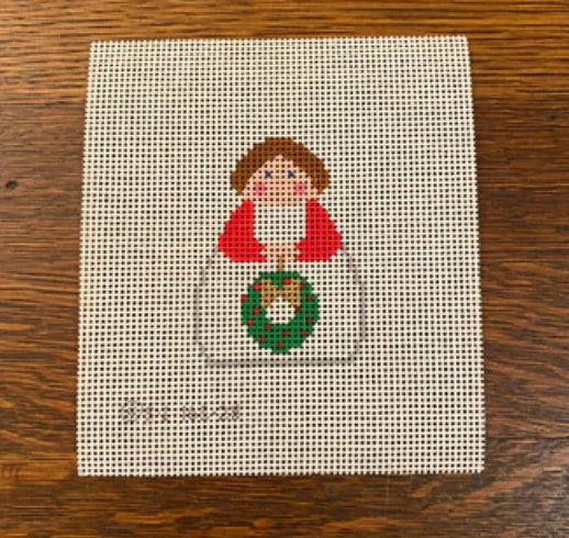 White and Red Angel with Wreath