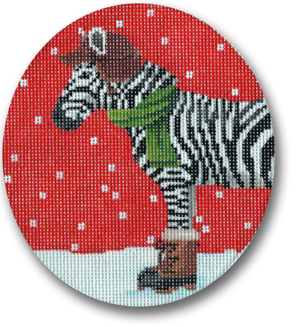 Zebra Dressed For Winter Ornament